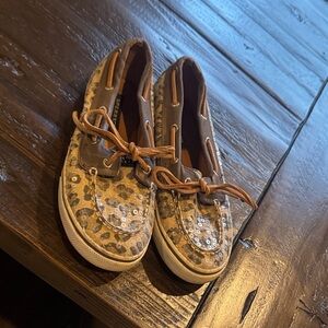 Sperry Leopard Sequin Boat Shoes